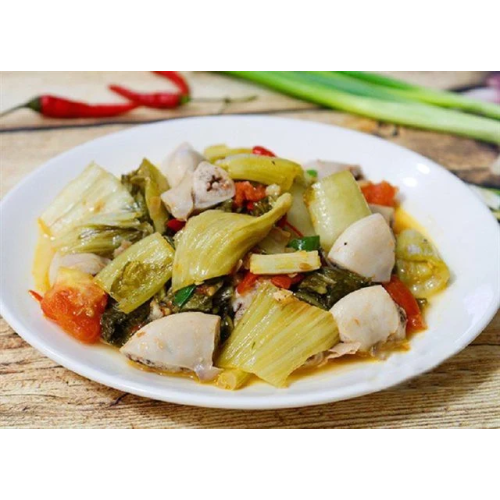  Dồi Trường Xào Cải Chua